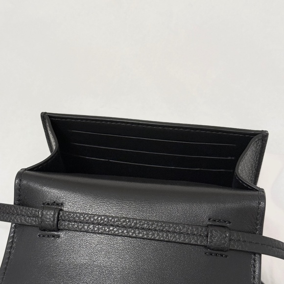 SAVETTE Symmetry Wallet Bag in Black Grained Calfskin Leather - Picture 8 of 12